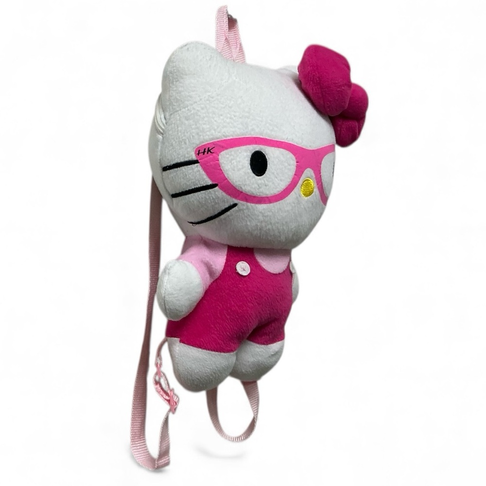 Adorable Hello Kitty Plush Backpack with Pink Bow and Glasses - Picture 2 of 10